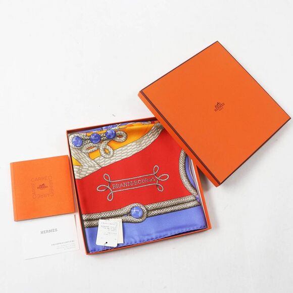 Pre Loved hermes Silk Scarf Military Jacket Design Women violet | purple Scarves - Picture 2 of 6